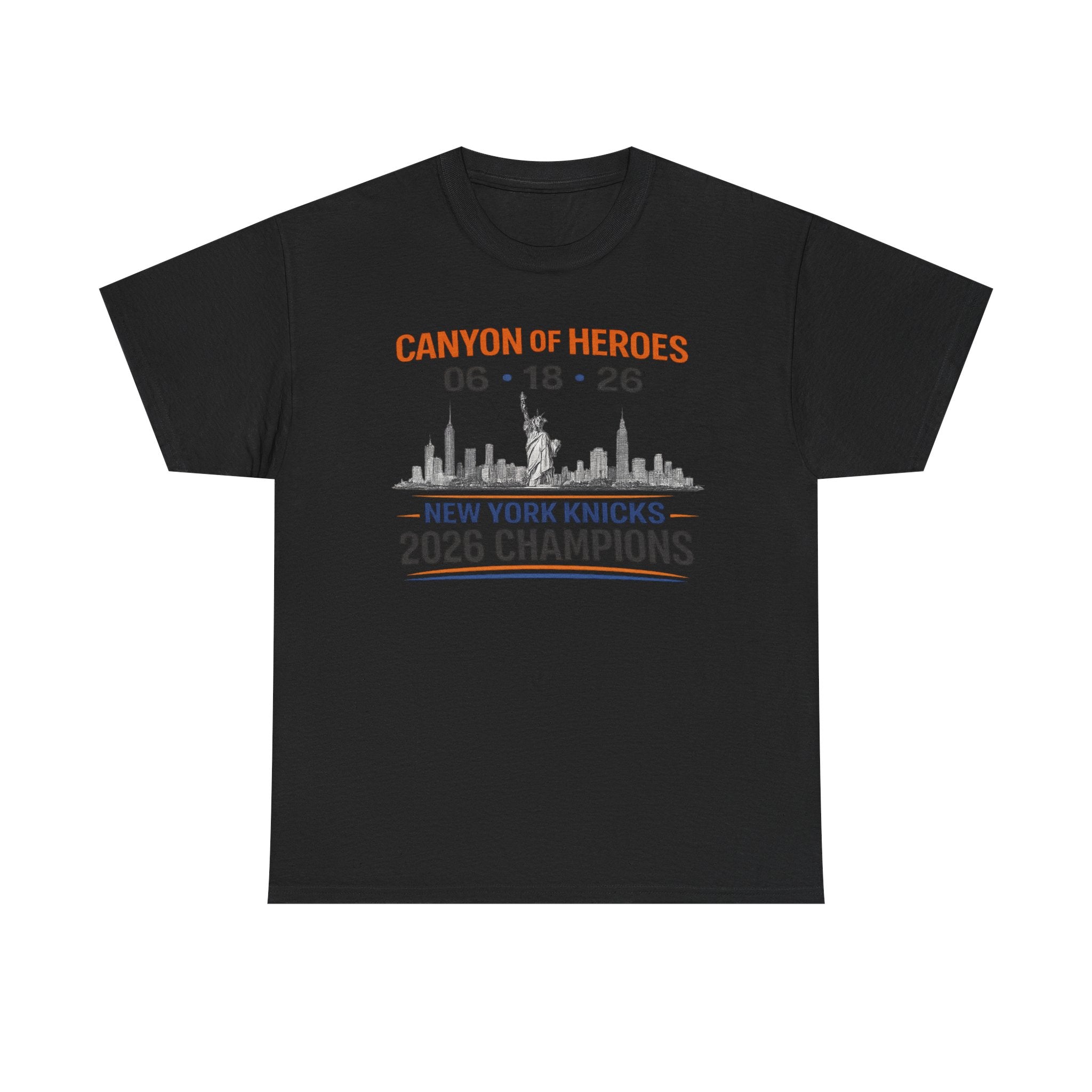 Canyon of Heroes NYC Skyline Tee — "New York Knicks 2026 Champions" Commemorative Shirt